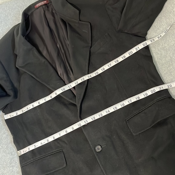 Vintage Evan Picone Cashmere Blazer Sport Coat Mens Size 42R Black Two Button - Picture 7 of 13